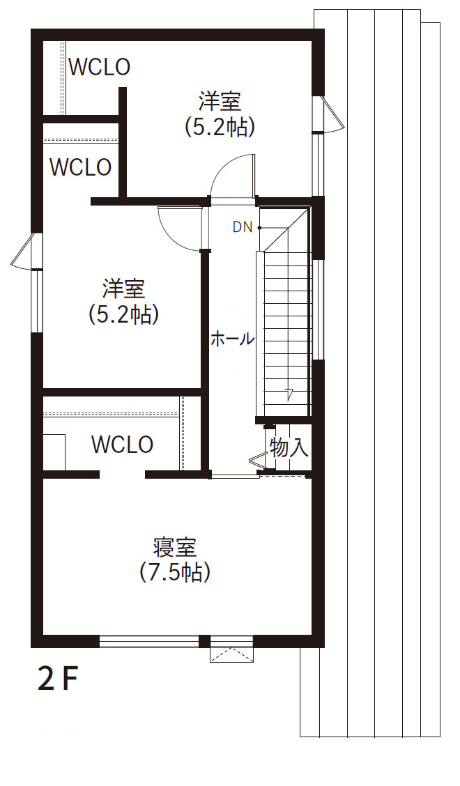 末広6-7Bモテ゛ル間取テ゛ータ2F